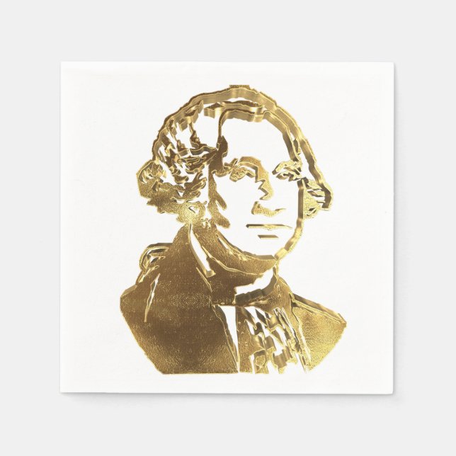 Amerikansk president George Washington Golden Chic Pappersservett (Framsidan)