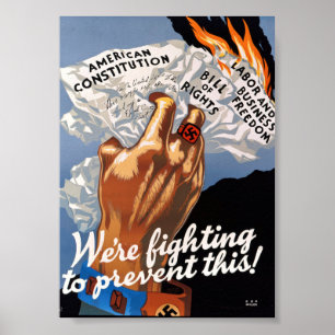Amerikansk propaganda mot nazism poster