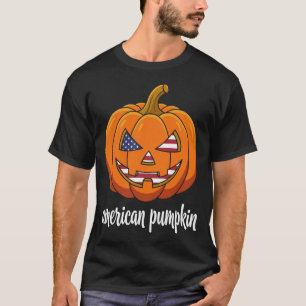 Amerikansk Pumpa Patriotisk Halloween Jack O Lante T Shirt