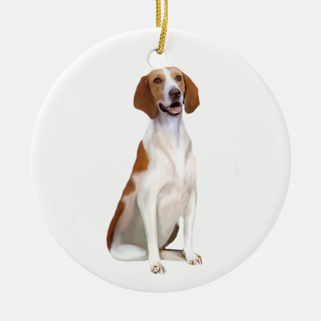 Amerikansk rävhund (A) Julgransprydnad Keramik (Framsidan)