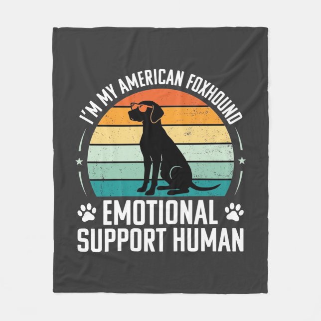 Amerikansk rävhund emotionellt stöd människa hund fleecefilt (Framsidan)
