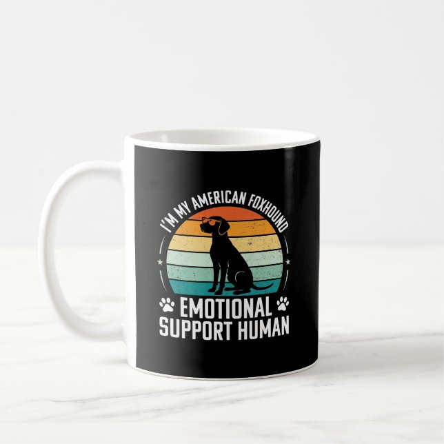 Amerikansk rävhund emotionellt stöd människa hund kaffemugg (Vänster)