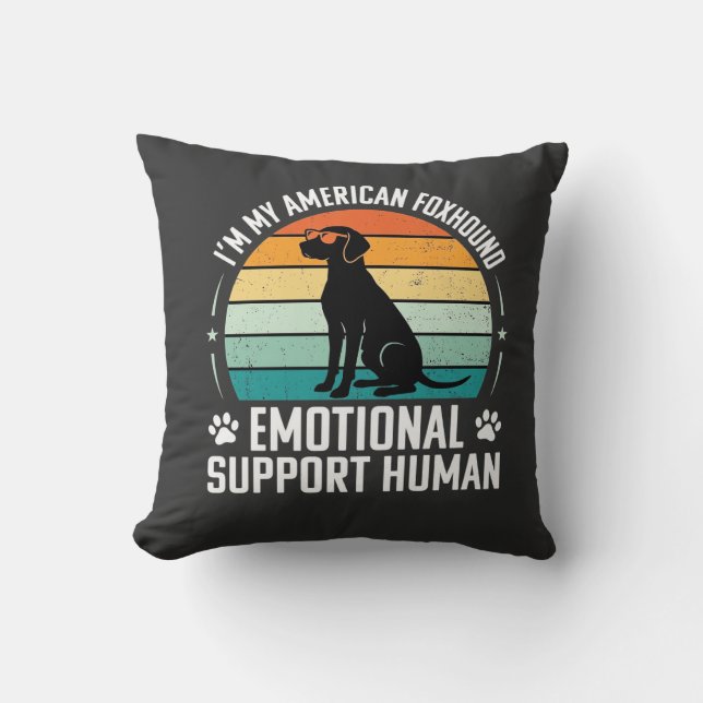 Amerikansk rävhund emotionellt stöd människa hund kudde (Framsida)