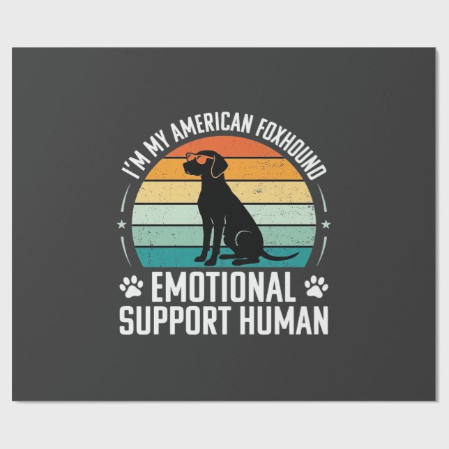 Amerikansk rävhund emotionellt stöd människa hund presentpapper (Platt)