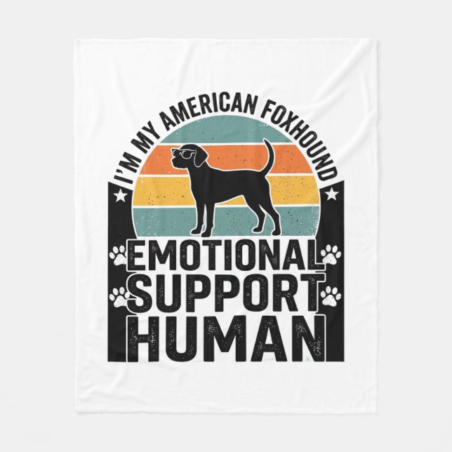 Amerikansk Rävhund Emotionellt Stöd Människa Tröja Fleecefilt (Framsidan)