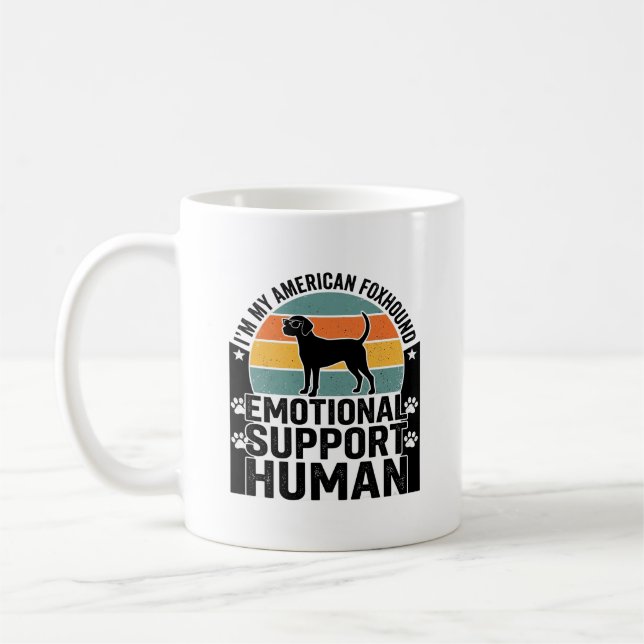 Amerikansk Rävhund Emotionellt Stöd Människa Tröja Kaffemugg (Vänster)