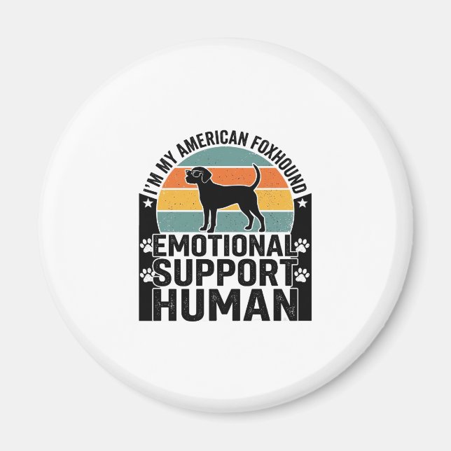 Amerikansk Rävhund Emotionellt Stöd Människa Tröja Magnet (Framsidan)