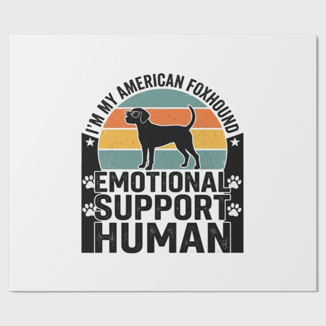 Amerikansk Rävhund Emotionellt Stöd Människa Tröja Presentpapper (Platt)