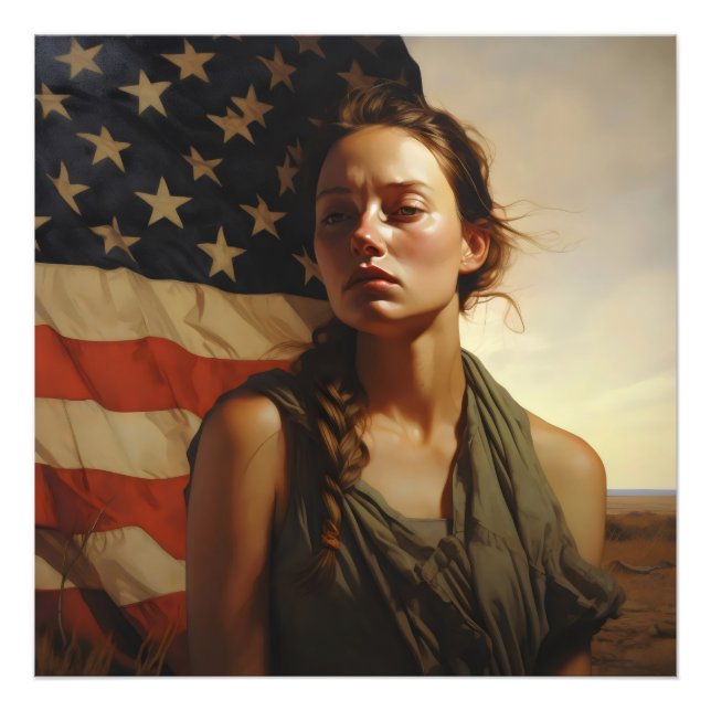 Amerikansk realism flicka fototryck (Framsidan)