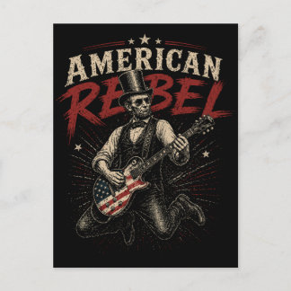 Amerikansk Rebel Lincoln Flag Gitarr Rock Art Helg Vykort