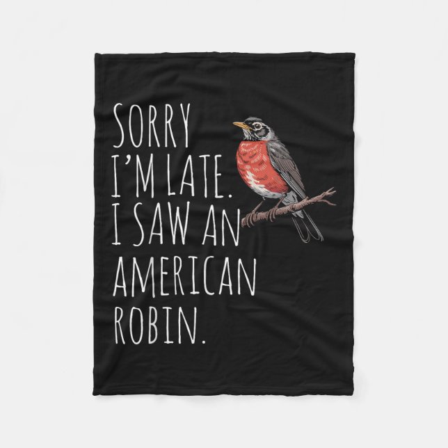 Amerikansk Robin Bird Watching Älskare Funny Sarca Fleecefilt (Framsidan)