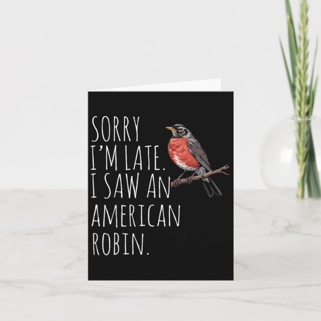 Amerikansk Robin Bird Watching Älskare Funny Sarca Kort (Framsida)