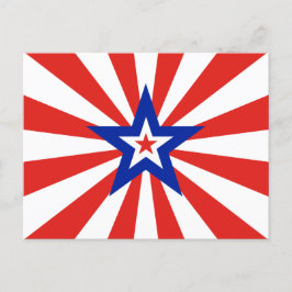 Amerikansk röd stjärnexplosion Patriotiska partiet Inbjudan Vykort