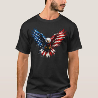 Amerikansk Röd Vit Blå Örn Anpassningsbar USA 250 T Shirt