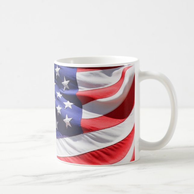 Amerikansk röd, vit och blå Flagga Kaffemugg (Höger)
