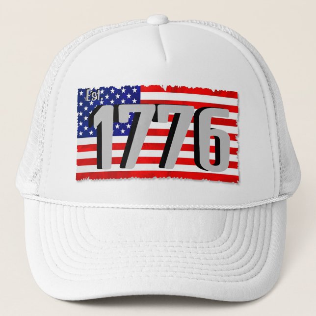 Amerikansk röd vit och blå Flagga Truckerkeps (Framsida)