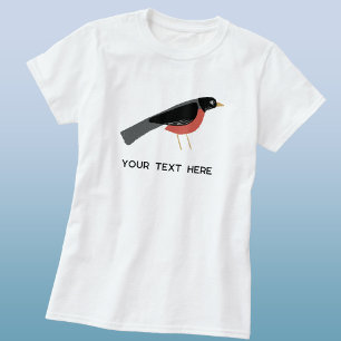 Amerikansk Rödbröst Konst Anpassad Text T Shirt
