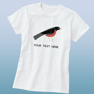 Amerikansk Rödbröst Konst Anpassad Text T Shirt