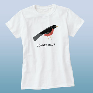 Amerikansk Rödbröst Konst Connecticut Anpassad Tex T Shirt