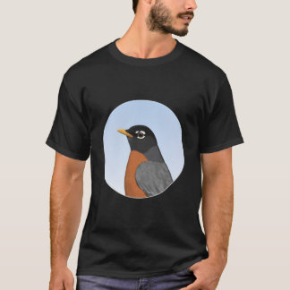 Amerikansk Rödbröst Trädgårdsfågel Fågel Djur Biol T Shirt