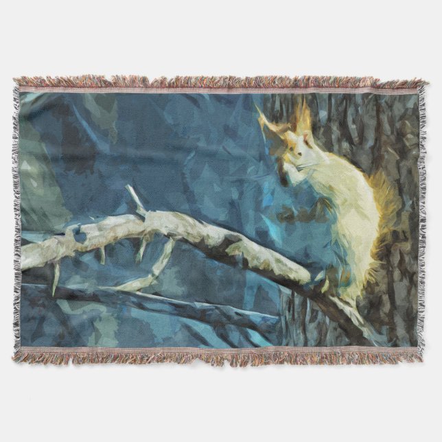 Amerikansk rödekorre Abstrakt Impressionism Filt (Framsidan)