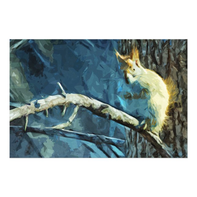 Amerikansk rödekorre Abstrakt Impressionism Fototryck (Framsidan)