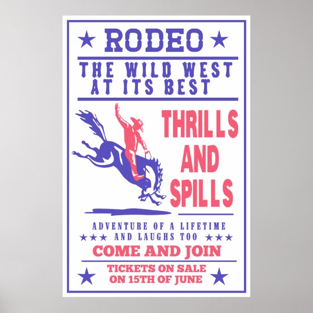 Amerikansk rodeo cowboybuckande bronco poster (Framsidan)