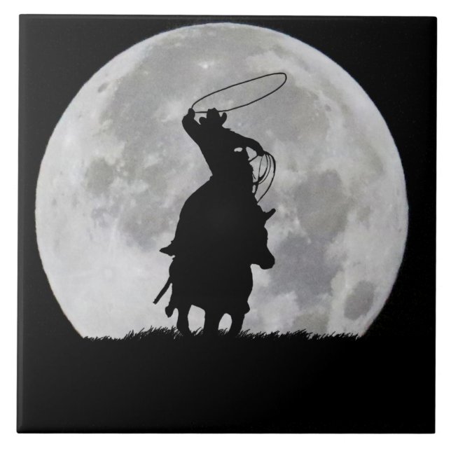 Amerikansk Roping Cowboy Land Western Kakelplatta (Framsidan)