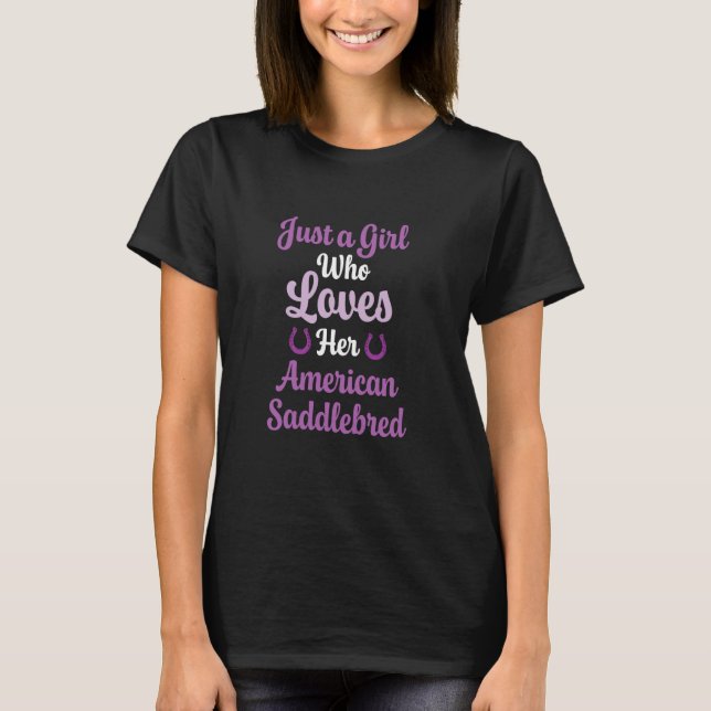 Amerikansk Saddlebred-hästpresent för kvinnor amer T Shirt (Framsida)