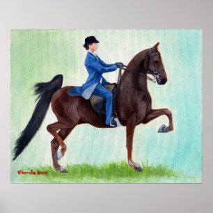 Amerikansk sadelavlade Exhuberation Horse Porträtt Poster
