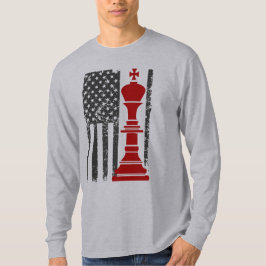 Amerikansk schackkung Patriotisk flagga T Shirt