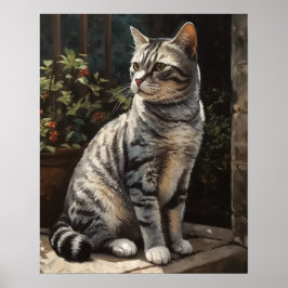 Amerikansk Shorthair Cat Art Print Poster