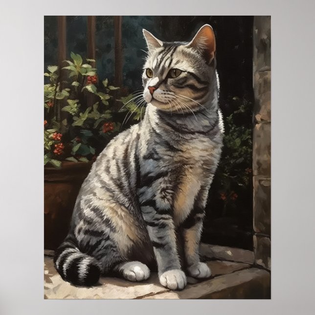 Amerikansk Shorthair Cat Art Print Poster (Framsidan)