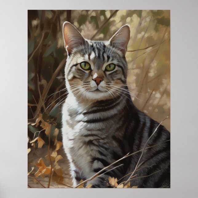 Amerikansk Shorthair Cat Art Print Poster (Framsidan)