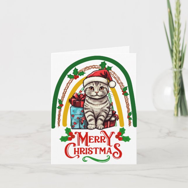 Amerikansk-shorthair-cat-jul Kort (Framsida)