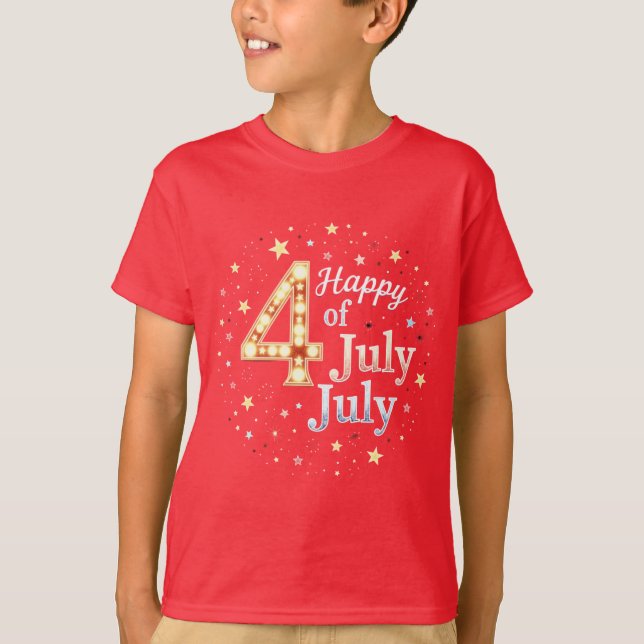 Amerikansk själ: Klassiska 4:e juli-vibbar T Shirt (Framsida)