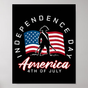 Amerikansk självständighetsdag 4 juli patriotisk poster