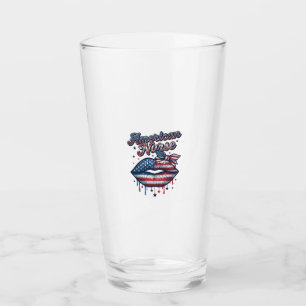 Amerikansk Sjuksköterska Patriotiska Läppar Vektor Glaskopp