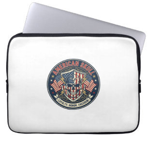 Amerikansk Skalle Patriotisk Patriotisk Skalle Tuf Laptop Fodral