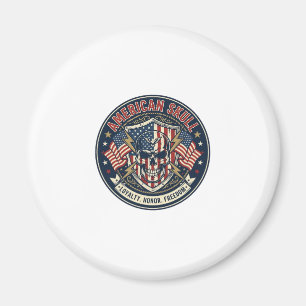 Amerikansk Skalle Patriotisk Patriotisk Skalle Tuf Magnet