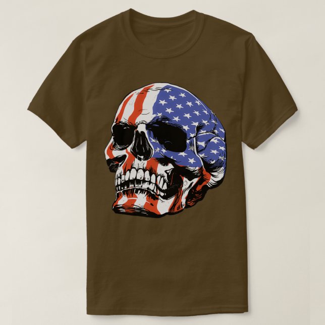 Amerikansk skallpatriotisk t shirt (Design framsida)