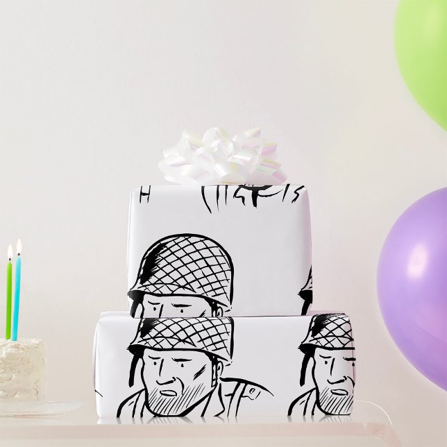 Amerikansk soldatillustration presentpapper (Skapare uppladdad)