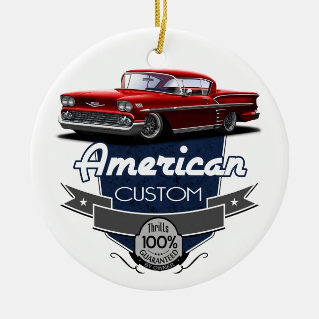 Amerikansk specialbeställd Impala Julgransprydnad Keramik (Framsidan)