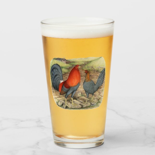  amerikansk spelblå glaskopp (Framsida fylld)