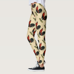Amerikansk spelhöns svart röd roadrig leggings