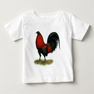 Amerikansk spelhöns svart röd roadrig tee shirt