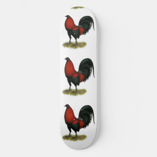 Amerikansk spelhöns svart röd rooster skateboard bräda 20,5 cm