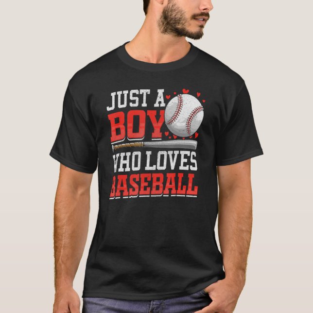 Amerikansk sport bara en pojke som Kärlek baseball T Shirt (Framsida)