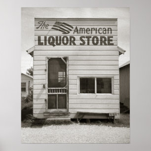Amerikansk spritbutik, 1943. Vintagefoto Poster