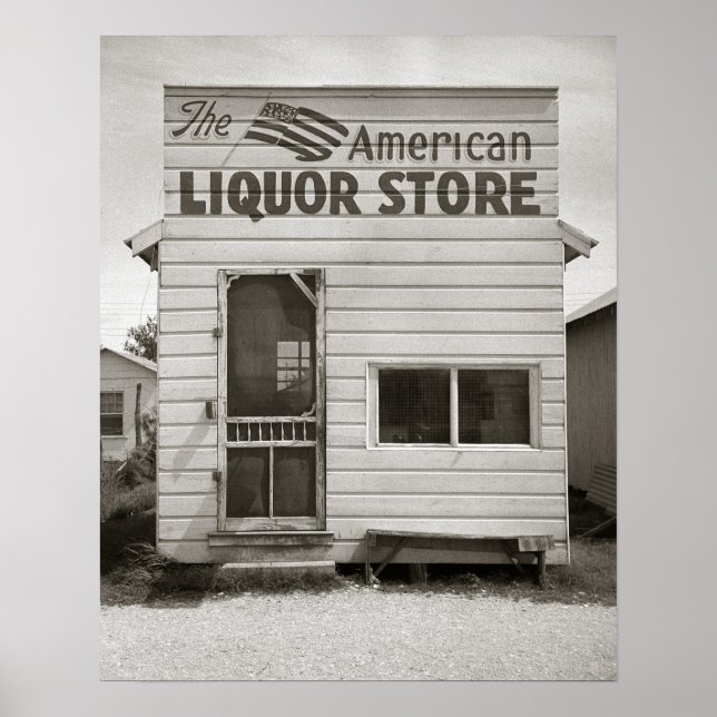 Amerikansk spritbutik, 1943. Vintagefoto Poster (Framsidan)